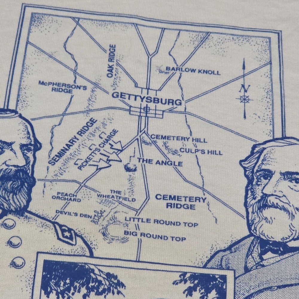 Vintage The Battle Of Gettysburg T-Shirt Men's XL White Single Stitch Graphic - Picture 4 of 13
